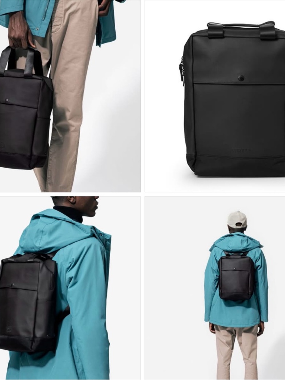 Tretorn Black Minimalist Vertical Backpack Tote